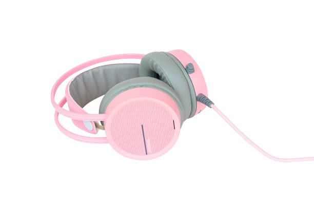 istock Pink headphone isolated on white background. 1327393183