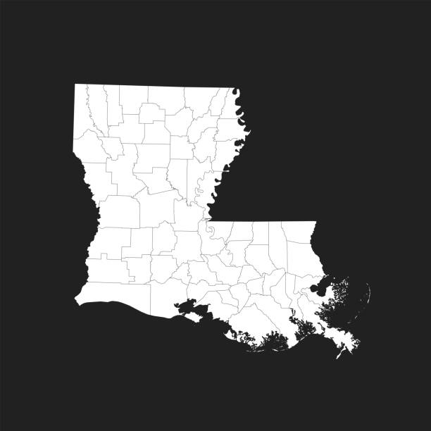 Louisiana map vector of the Louisiana map louisiana illustrations stock illustrations