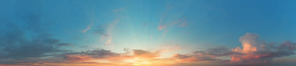 istock Panorama of turquoise sky with setting or dawn sun 1327408264