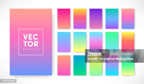 Fddfd Vector Trendy Gradient Color Background Set Vertical Colorful Gradient ...