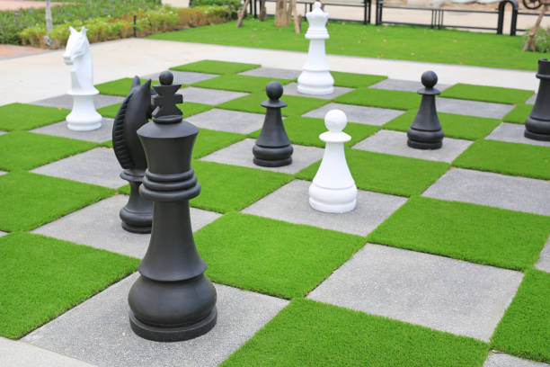 Big chess piece decorative in the garden