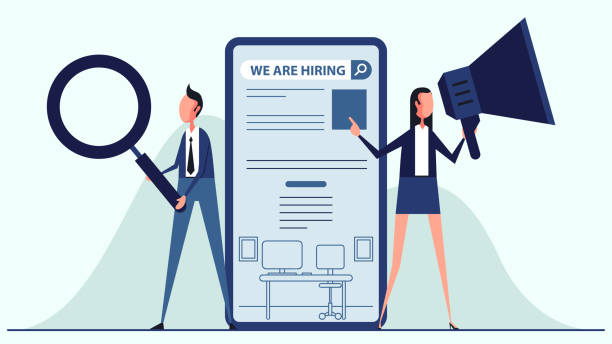 ilustrações, clipart, desenhos animados e ícones de estamos contratando - recruitment searching job search discovery