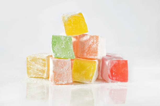 istock Turkish delight of various tastes on a white isolated background 1327416407
