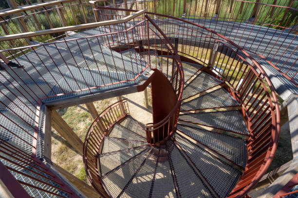 istock stairs inside the bee-eater bird observation post inside the Barrosal park in Castelo Branco. 1327418695