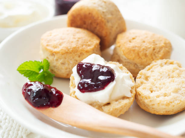 istock Scones with clotted cream and jam 1327419067