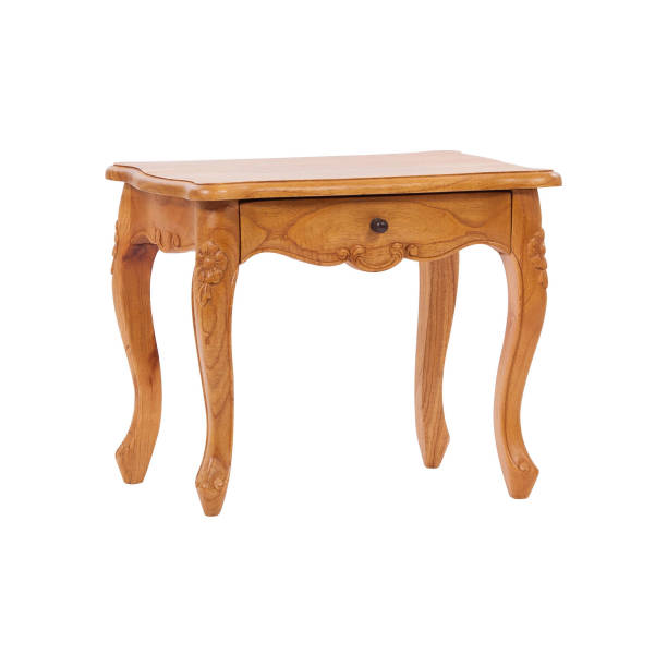 istock Small antique wooden table isolated 1327422244