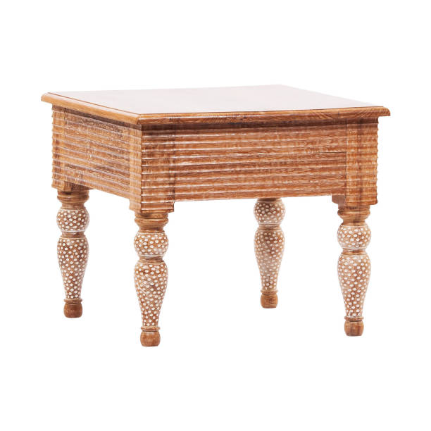 istock Small antique wooden table isolated 1327422257