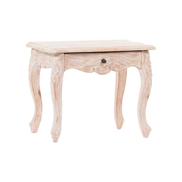 istock Small antique wooden table isolated 1327422306