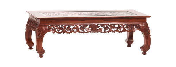 istock Wooden carved table vintage isolated 1327422329