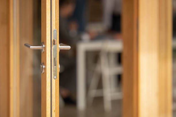 istock Close up of an open door. 1327423653