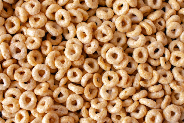 istock Breakfast cereal pattern in the form of rings. 1327423981
