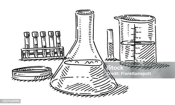 Ilustración de Dibujo De Equipos De Laboratorio De Química y más Vectores  Libres de Derechos de Dibujo - Dibujo, Matraz, Química - iStock