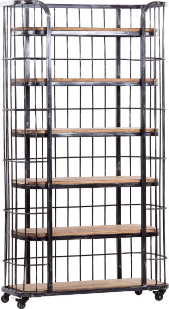 istock Wooden rack shelf on wheels vintage isolated 1327425930