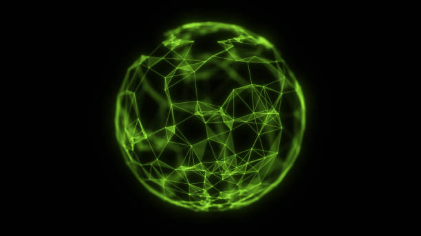 istock Abstract technology sphere background from lines and dots. Geometrical backdrop 1327425970