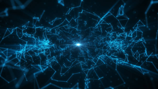 istock Abstract technology Plexus tunnel background from lines and dots. Space geometrical backdrop 1327425982