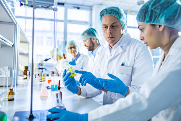 istock Educating student of chemistry in laboratory! 1327426889