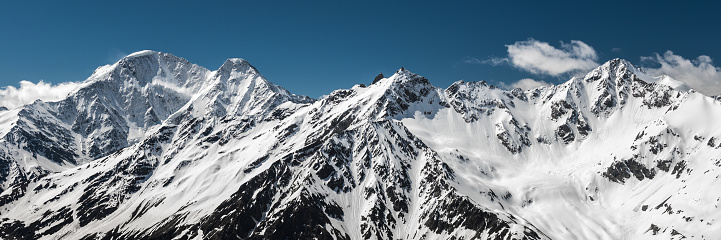 Snowy peak, Caucasus Mountains, Elbrus,Cloudscape