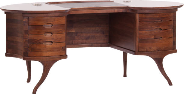 istock Vintage brown wooden table isolated 1327428382