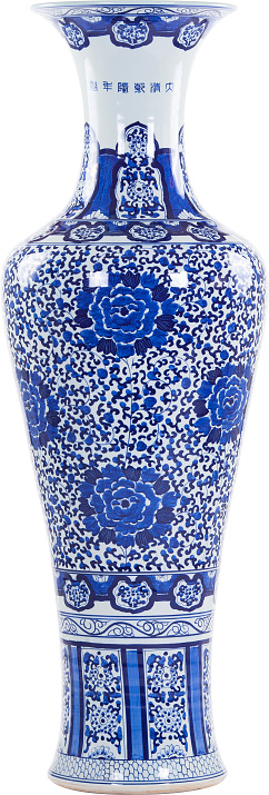 blue and white decorative porcelain vase.