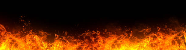 Fire Flames Glow on Black Background Fire Flames glowing on black background design. Perfect for Promotion. For example Action, Cooking, Restaurant, Product, BBQ and Music. Flame stock pictures, royalty-free photos & images