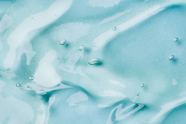 istock Transparent hyaluronic acid gel on a blue background. 1327430892