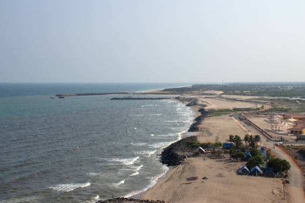 istock Beach Shoreline from The New Light House, Pondicherry, India 1327432435