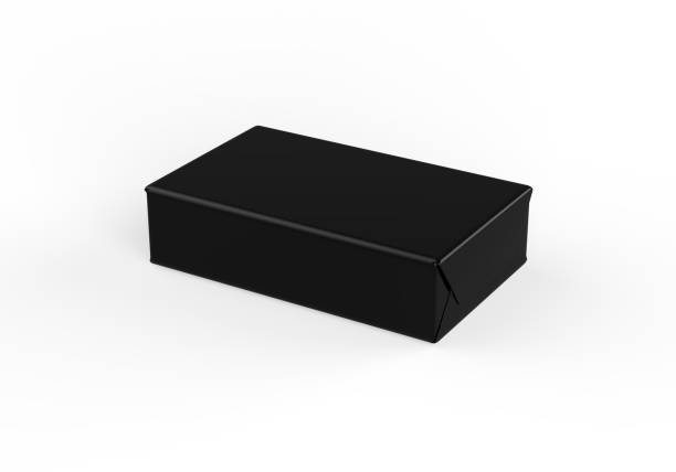 istock Butter block wrap box mockup on isolated white background, packaging product package for design presentation, 3d illustration 1327433154