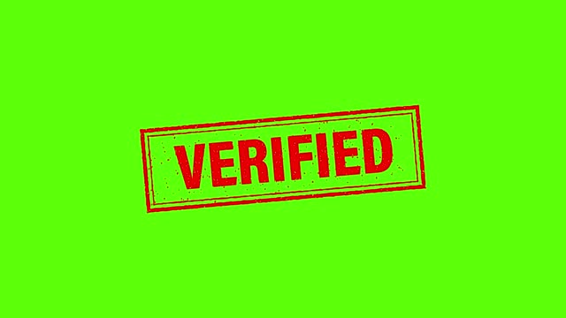 Vintage verified, great design for any purposes. Template on red backdrop. Motion graphics. Business concept. Isolated object.