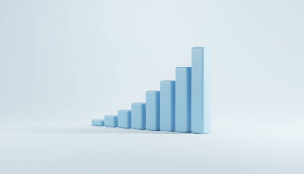 istock Blue stair step to growth success, 3d render, progress way and forward achievement creative concept 1327434391