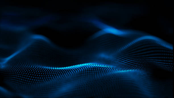 3d illustration of abstract blue background with a dynamic wave.