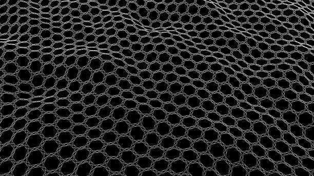 istock Abstract flowing smooth fractal waves background from polygons, hexagons. 1327435447