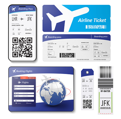 Airplane boarding pass template