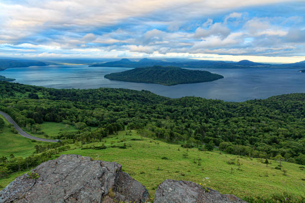 istock Summer scenery from Bihoro mountain pass in Hokkaido prefecture, Japan 1327438513