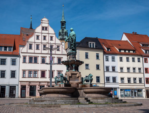istock Fountain on the market square in Freiberg Saxony 1327439185