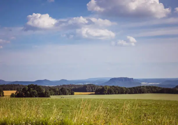 Panoramic view over Saxon Switzerland