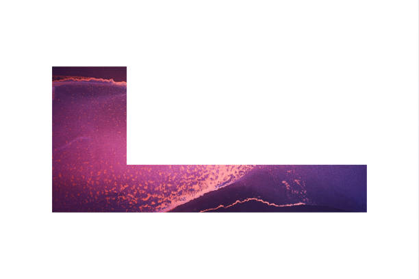istock Wide initial letter L with abstract hand-painted alcohol ink texture 1327441969
