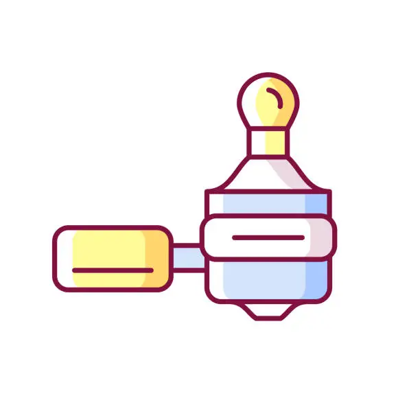 Vector illustration of Coffee tamper and portafilter RGB color icon