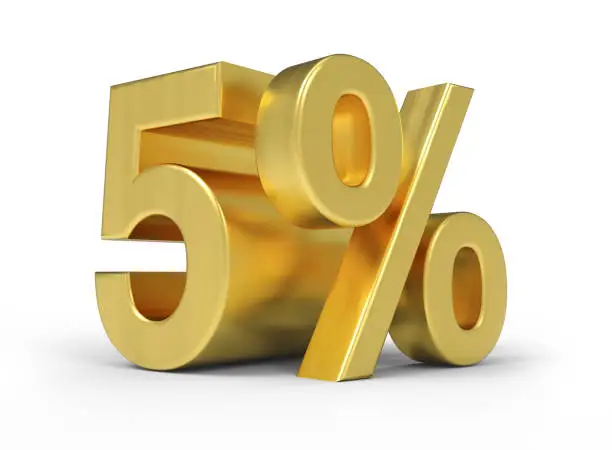 Financial 3D rendered image - 5 percentage