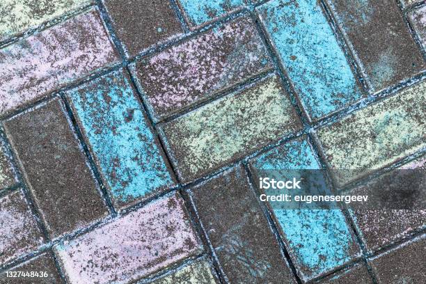 Colorful Cobble Stones Painted With Chalk Stock Photo - Download Image Now - Chalk Drawing, Land, Road