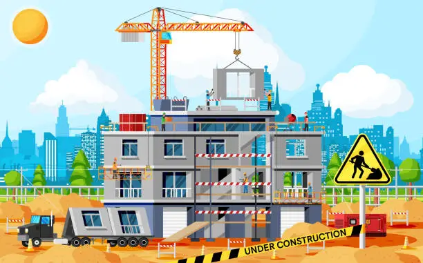 Vector illustration of Construction Site Banner.