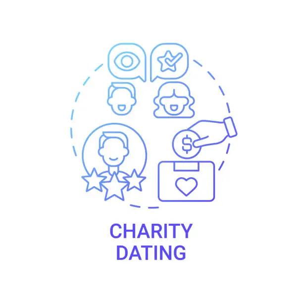 Vector illustration of Charity dating concept icon