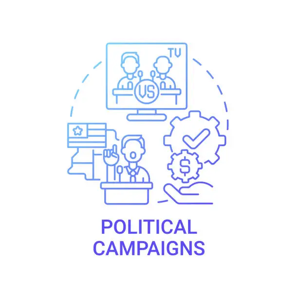 Vector illustration of Political campaigns fundraiser concept icon