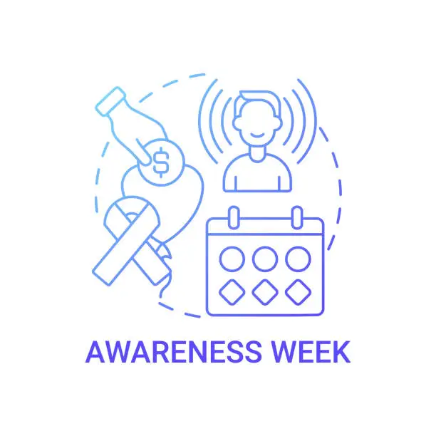 Vector illustration of Awareness week fundraiser concept icon
