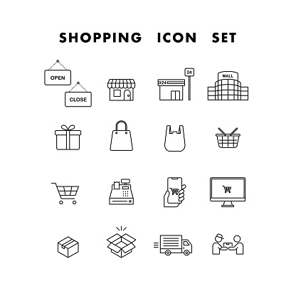 Shopping icon set