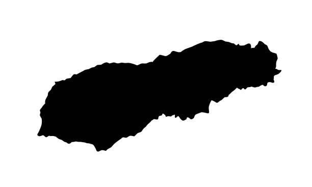 black silhouette map of Liquica in Timor Leste black silhouette map of Liquica in Timor Leste on white background leste stock illustrations