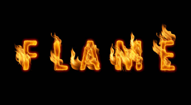 istock 3d alphabet, flame, letters made of Fire, 3d illustration 1327453289