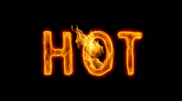istock 3d alphabet, hot, letters made of Fire, 3d illustration 1327453302