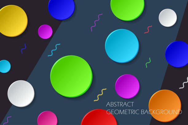istock Abstract circle geometric background design with colorful circles and curved lines. Template for modern cover, brochure, flyer and banner. Vector. 1327454130
