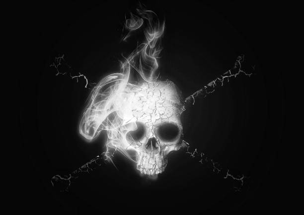 istock An abstract skull that emerges in the dark 1327459731