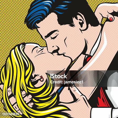 1,493 Pop Art Kiss Illustrations & Clip Art - iStock | Pop art lips, Pop  art couple, Comic book